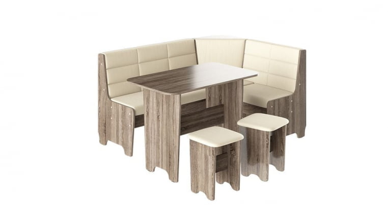 Кухонный уголок Техас Исп.2 Дуб Сонома трюфель/Кашемир Крем_1