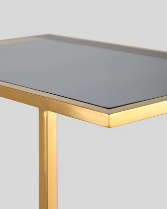 Журнальный столик Бостон 50кс32 Золото стекло смоке / 50x32 smoke_2