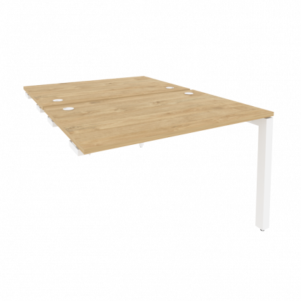 Стол-приставка двойной на П-образном м/к к опорным элем. ОНИКС О.МП-Д.СПР-2.8 Тиквуд Светлый/Белый / ONIX O.MP-D.SPR-2.8_0