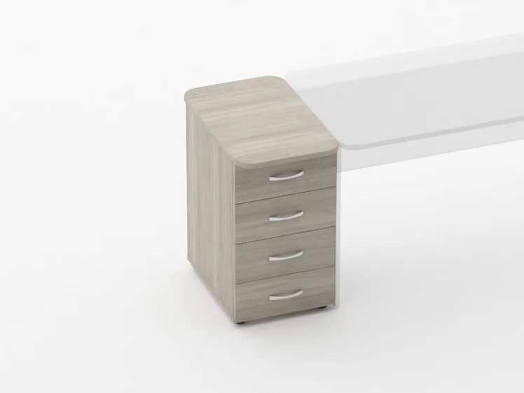 Тумба приставная на 4 ящика Глассй 3.10.10 Дуб сантана светлый / Glassy_0