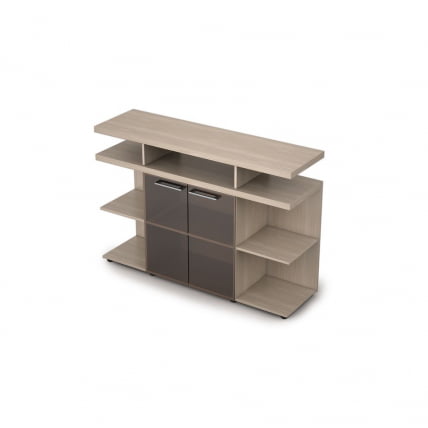 Шкаф низкий со стеклом ТАИМ-МАКС 4ШН.012.1 Шамони светлый / TAIM-MAX_0