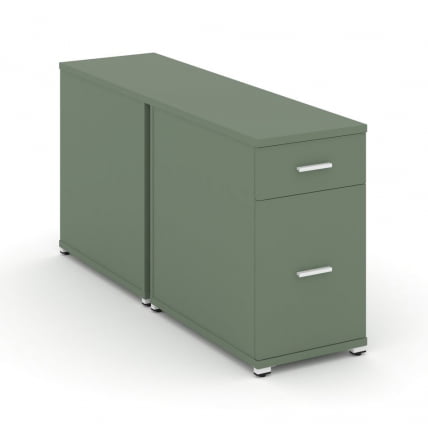 Тумба двухсторонняя опорная приставная с ящиком и распашным фасадом CОНCЕПТ CН.ДТГО-005 Б/В Кобо Белый / CONCEPT CN.DTGO-005 B/W_0