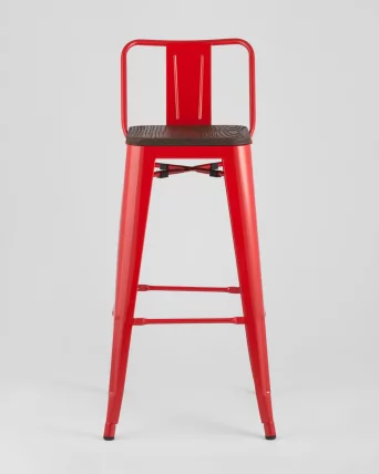 Стул барный Толикс Воод 75.5  со спинкой Красный / Tolix Wood_2