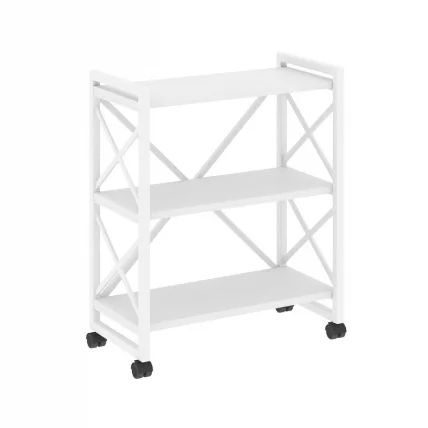 Стеллаж на колесных опорах - 3 полки ЛОФТ  ВР.Л-МСТ.К-3.8 Металл белый Белый Бриллиант / LOFT VR.L-MST.K-3.8_0