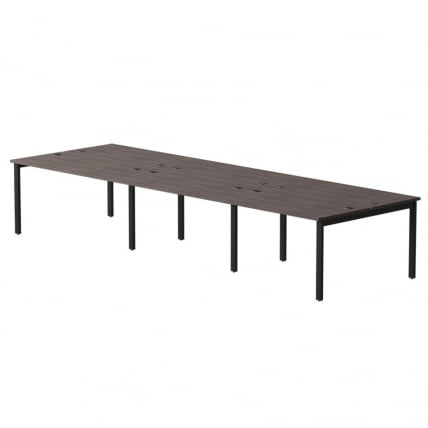 Бенч-система на 6 мест на металлокаркасе, опоры 90 гр Еверпроф ЕВО 254С219 Дуб Пасадена Черный / Everprof EVO 254S219_0