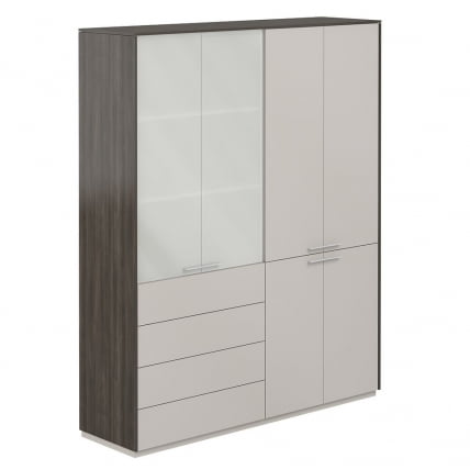 Шкаф высокий двойной Атлас НЗ-0321+НЗ-0332.БТ.ГС Бренсон Трюфель Серый камень / Atlas NZ-0321+NZ-0332.BT.GS_0