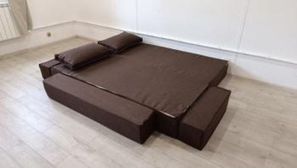 Диван прямой бескаркасный Хит (Берхоусе) Цвет фасада: Азур; Тип: Прямой; Материал фасада: Рогожка / (Berhouse)_5