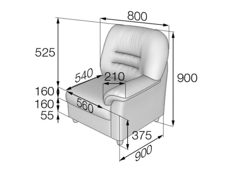 Кресло подлокотник левый Премьер В-100/2 / V-100/2_1