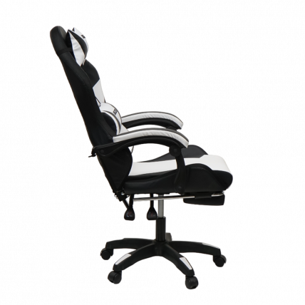 Кресло 908 КИНГКУЕЕН цвет черный/белый с массажем и подсветкой 908-блаcк-вхите-масс / KINGQUEEN 908-black-white-mass_5