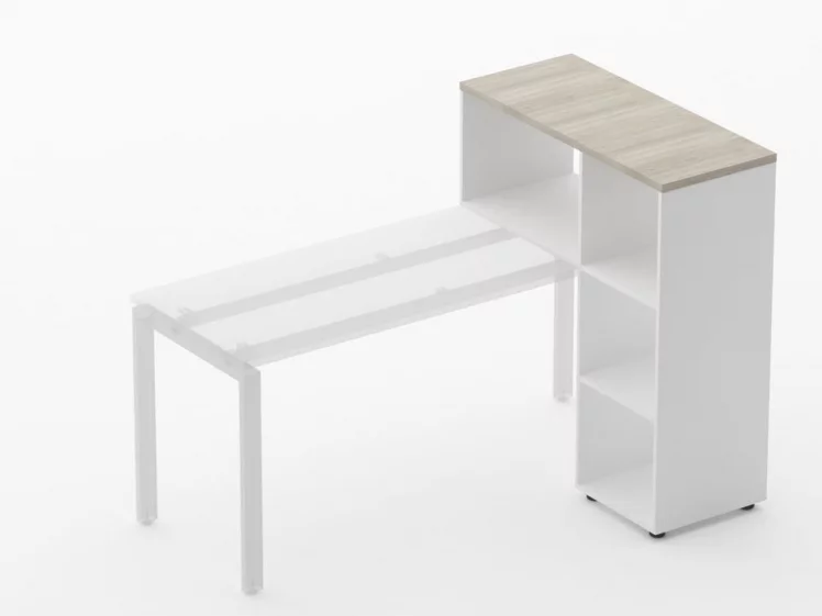 Стеллаж к столу Дека 9.06.10 Дуб Сантана светлый/Белый / Deka_1