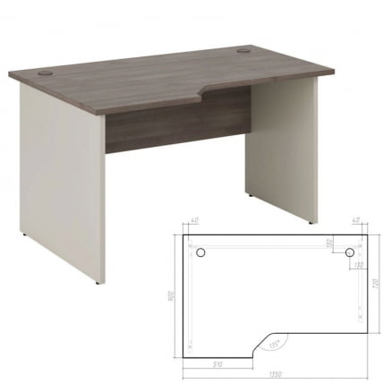 Стол эргономичный левый Нев Лине НЛН36315331 Дуб шамони темный / New Line NLN36315331_1