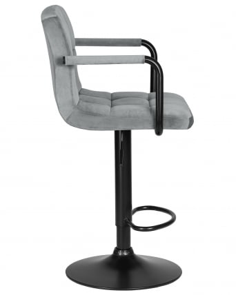 Стул барный ДОБРИН КРУГЕР АРМ БЛАCК (серый велюр (МДЖ9-75)) / DOBRIN KRUGER ARM BLACK (MJ9-75))_2