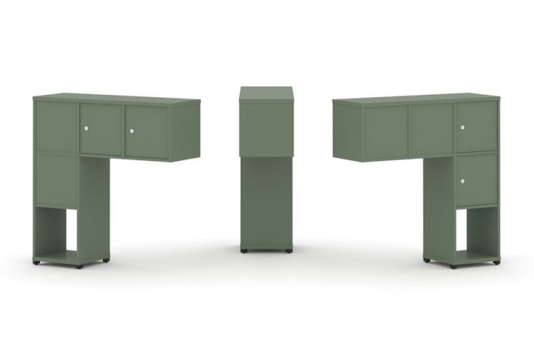 Надставка на стол низкая двухсторонняя + задняя стенка (4 шт.) + распашной фасад (4 шт.) CОНCЕПТ CН.ДНН-002 Кобо Черный металл / CONCEPT CN.DNN-002_0