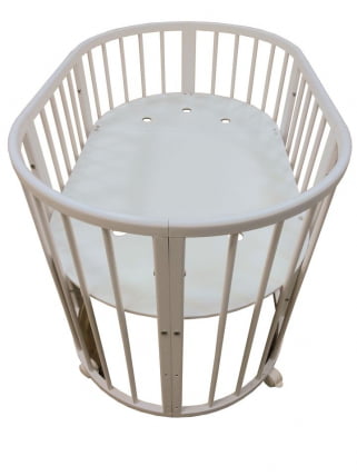 Кровать-трансформер с двумя матрасами и маятником Меррй Хаппй Мини матовая Белая (3 в 1) / Merry Happy Mini_2