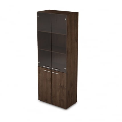 Шкаф стеллаж высокий со стеклом ТАИМ-МАКС 4Ш.005.3 Брауни / TAIM-MAX_0
