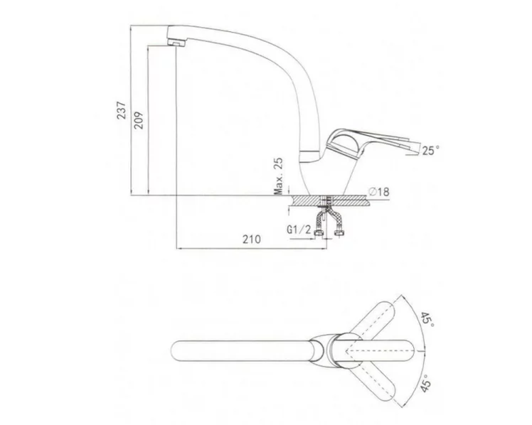 Кухонный смеситель ГРАНУЛА 2024 Пирит / GRANULA_1