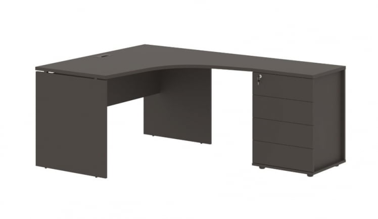 Стол эргономичный с тумбой правый ЕДИС ЕДCЕТ 1518 Р Мокко / EDIS EDCET R_0