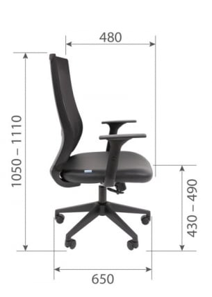 Офисное кресло CХАИРМАН 500 ЛТ (ЛТ) ЭКО Б/П экокожа Черный / CHAIRMAN (LT)_12