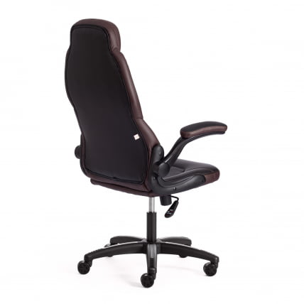 Кресло офисное БАЗУКА кож/зам, черный/черный перфорированный/коричневый, 36-6/36-6/06/36-36 / BAZUKA_2