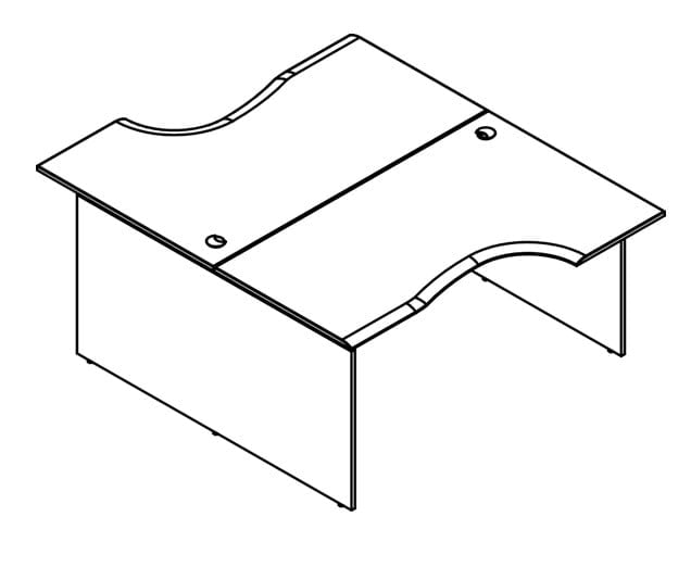 Двухместная рабочая станция В2CЕТ 169.3 Дуб сонома / W2CET_1