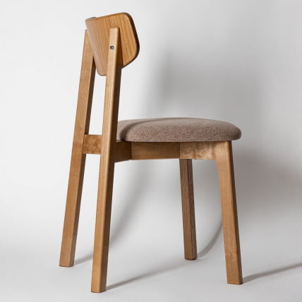 Стул с мягким сиденьем Вега Грей жаккард Орех / Grey_1