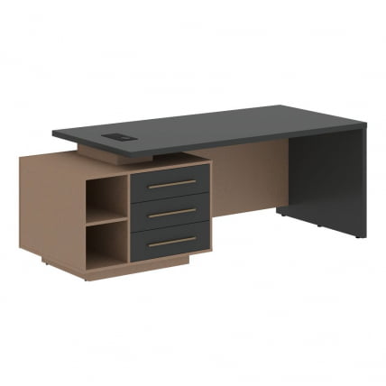 Стол руководителя левый ВЕЛИОН ВCТ 2190 Л Яшма черный Кобра / VELION VCT L_0