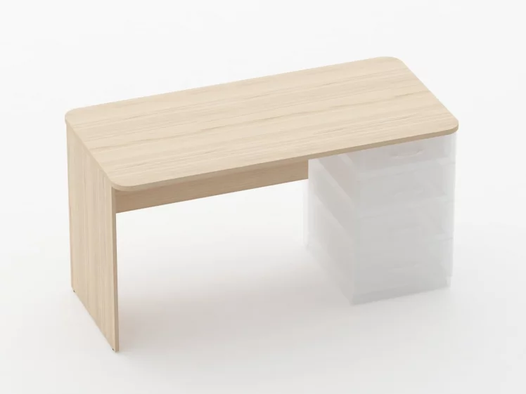 Стол прямой под встроенную тумбу Глассй 1.101.14Пр Дуб молочный / Glassy_0