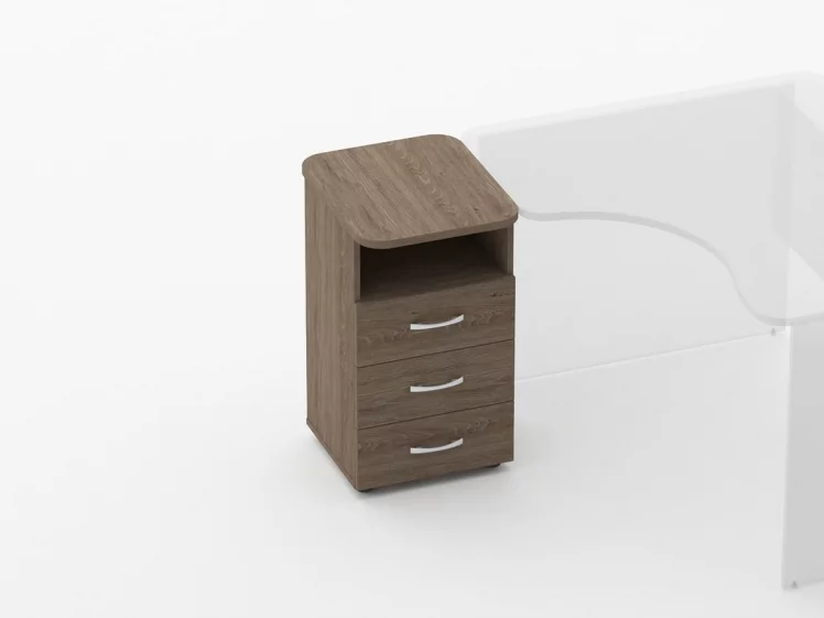 Тумба приставная на 3 ящика с нишей Глассй 3.10.13 Дуб Верцаска / Glassy_0