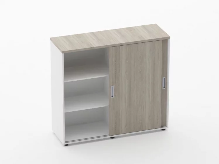 Тумба-купе высокая для рабочего модуля Дека 9.03.125 Дуб Сантана светлый/Белый / Deka_1