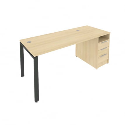 Рабочая станция с опорной тумбой Метал Сйстем Б.РС-СТП -1.3 Акация/Антрацит / Metal System_0