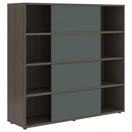 Стеллаж со слайд-дверьми ВЕЛИОН ВМCС 1615 Нефрит Дуб Сильвер / VELION VMCS_1