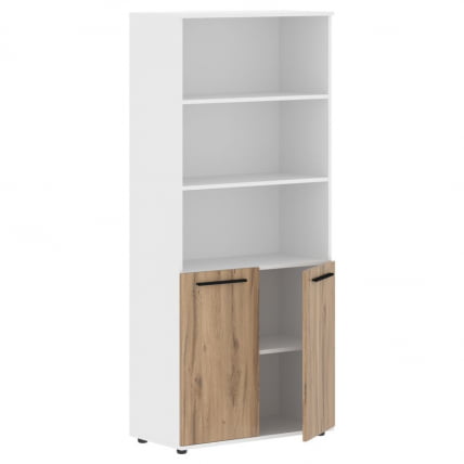 Шкаф с одним комплектом глухих малых дверей ЕДИС ЕХCС 85.5 Дуб Денвер светлый Черный Белый / EDIS EHCS_1