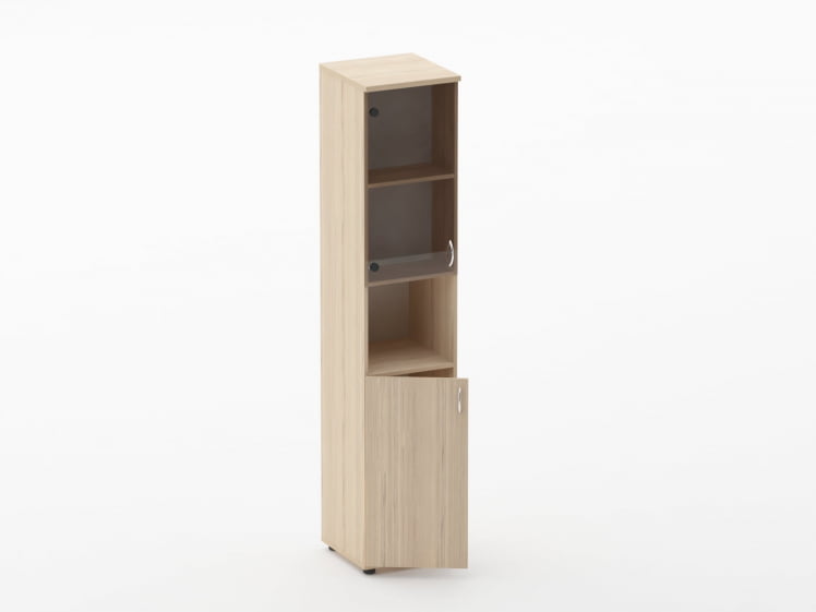 Шкаф высокий со стеклом и нишей Твин 16.16.16Л Туя / Twin_1