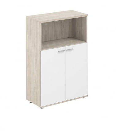 Шкаф двухдверный средний с нишей Сигма СГ.846.ОЛ.ВХ Дуб светлый Белый / Sigma SG.846.OL.WH_0