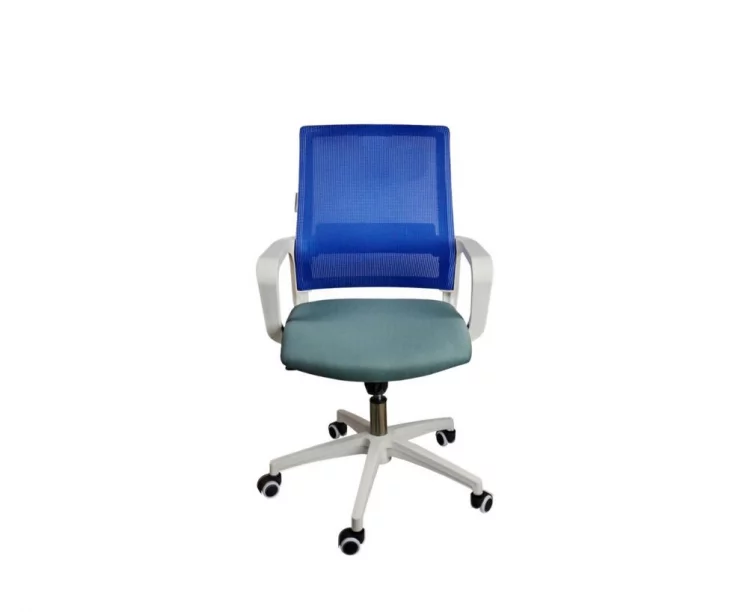 Кресло офисное Бит ЛБ белый пластик Синий / LB_1