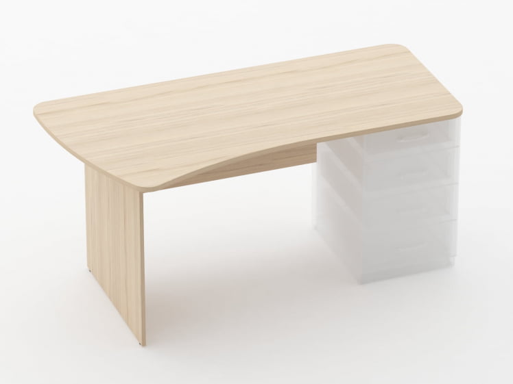 Стол эргономичный под встроенную тумбу Глассй 1.121.16Л Орех / Glassy_0