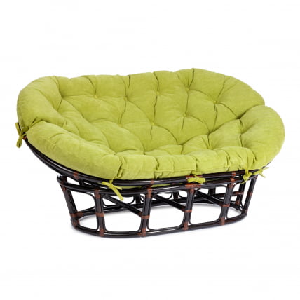 Диван МАМАСАН/МАМАСАН 23/02 В /с подушкой/ подушка 182х119 см, 169х102х80 см, Антикуе бровн (античный черно-коричневый), флок, олива, 23 / MAMASAN/МАМАСАН W Antique brown_0