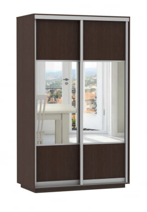 Шкаф-купе двухдверный Экспресс Дуо Комби 1400х2400х Венге / 1400х2400h_0