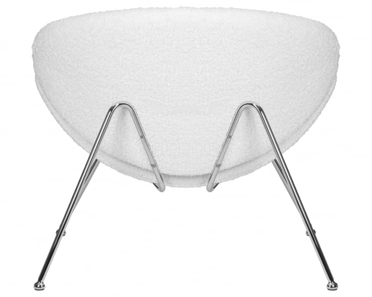 Кресло дизайнерское ДОБРИН ЕМИЛЙ (белый (букле) ткань , хромированная сталь) / DOBRIN EMILY_4