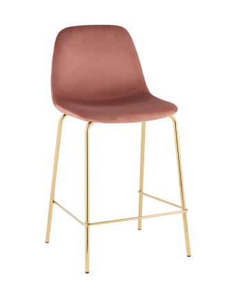 Стул полубарный Валенсия СН велюр Розовый золотые ножки / SN_0
