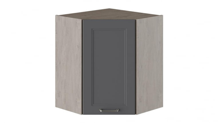 Шкаф навесной угловой с углом 45° Одри ВУ45_72-(40)_1ДР Дуб Сонома трюфель/Серый шелк_0