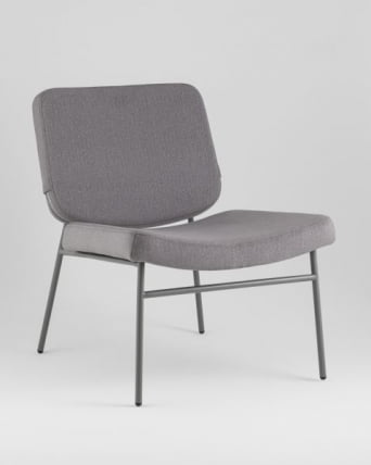 Кресло Эбигейл велюр серый, каркас серый_1