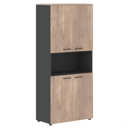 Шкаф с 2-мя комплектами глухих малых дверей ДЖАЙ ДЖХC 85.4 Дуб Каньон Антрацит / JAY JHC_0