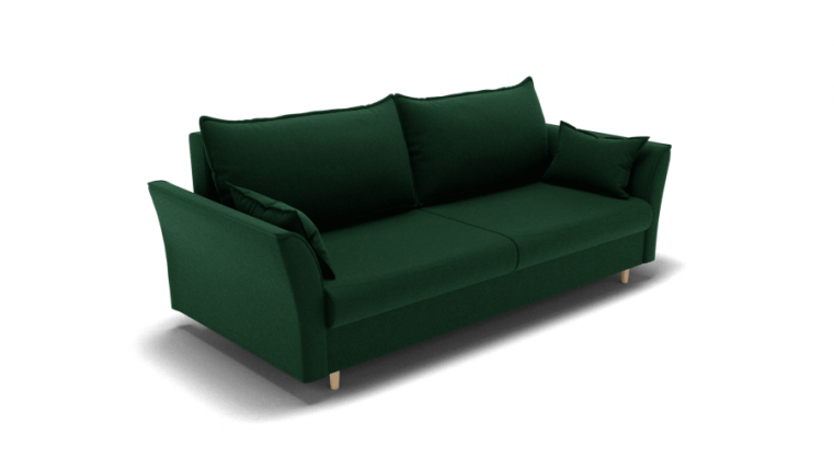 Диван Барселона-1 пружинный блок змейка (ЗР) Цвет фасада: Зеленый; Тип: Прямой; Материал фасада: Металл/Велюр_0