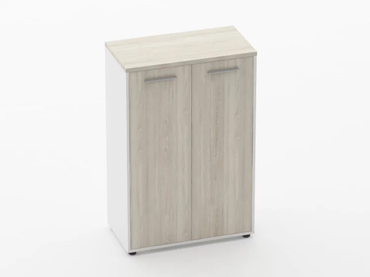 Шкаф 2 широкий закрытый Дека 10.12.131 Дуб Сантана светлый/Белый / Deka_0