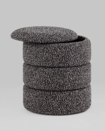 Пуф с ящиком Хиве КСС букле черный меланж / Hive XS_4