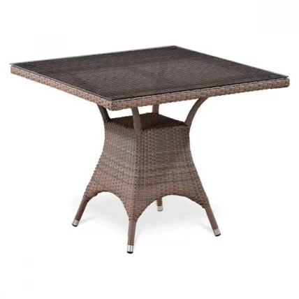 Плетеный стол Т220БГ-В1289-90кс90 Пале / T220BG-W1289-90x90 Pale_0