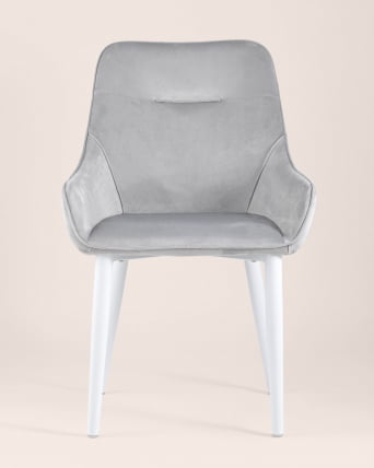 Стул Диана НЕВ вхите велюр Серый / NEW white_3