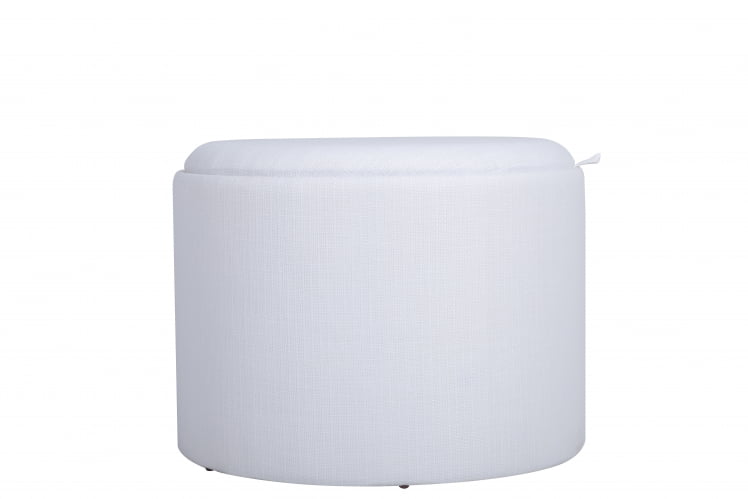 Пуф-столик с ящиком Хюгге Л рогожка Белый / L_3