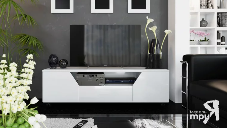 Тумба ТВ тип 4 Диамонд Белый глянец / Diamond_2